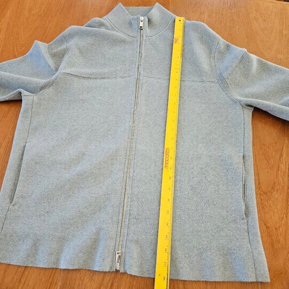 Theory Heather Gray Men's Zip-Up Sweater - Picture 13 of 13